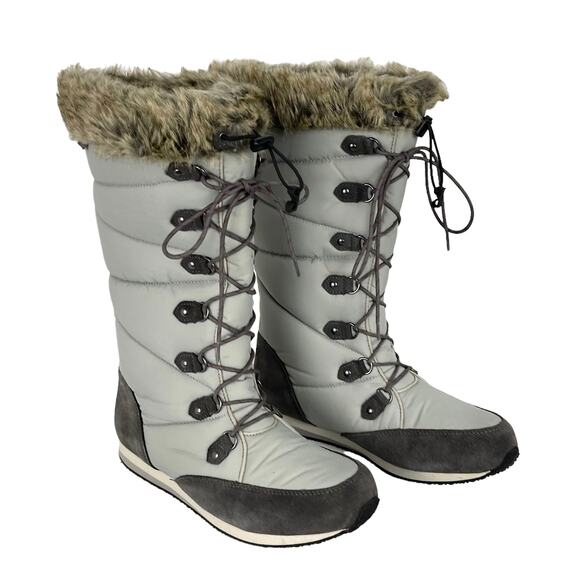 L.L. BEAN SNOW BOOTS Women's Size 11 Gray CARRABASSETT LACE-UP WATERPROOF - Picture 1 of 12